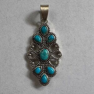 Kingman Turquoise and Sterling Silver Pendant